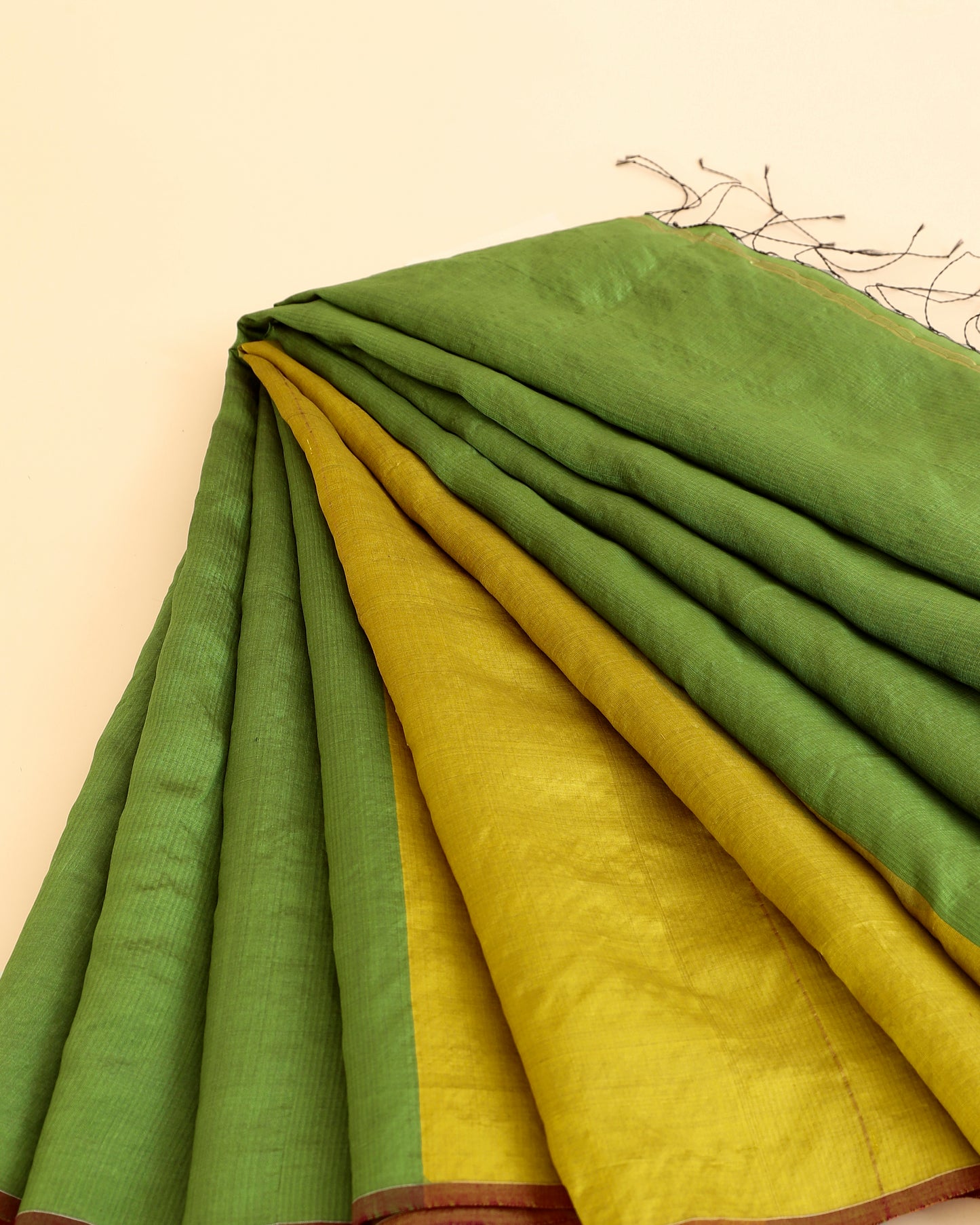 Charu Golden Green Saree