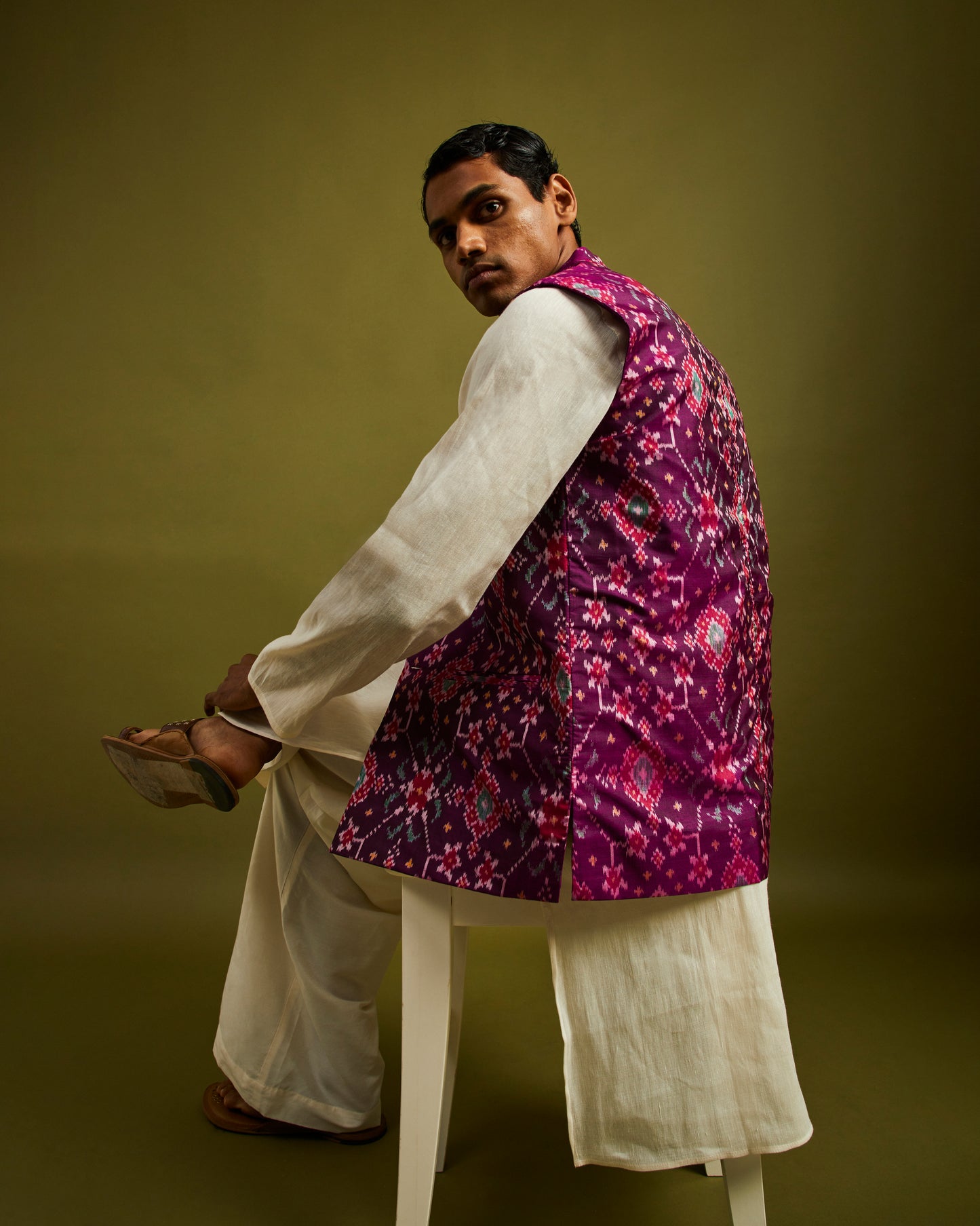 Navratna Patan Patola Purple Bandi