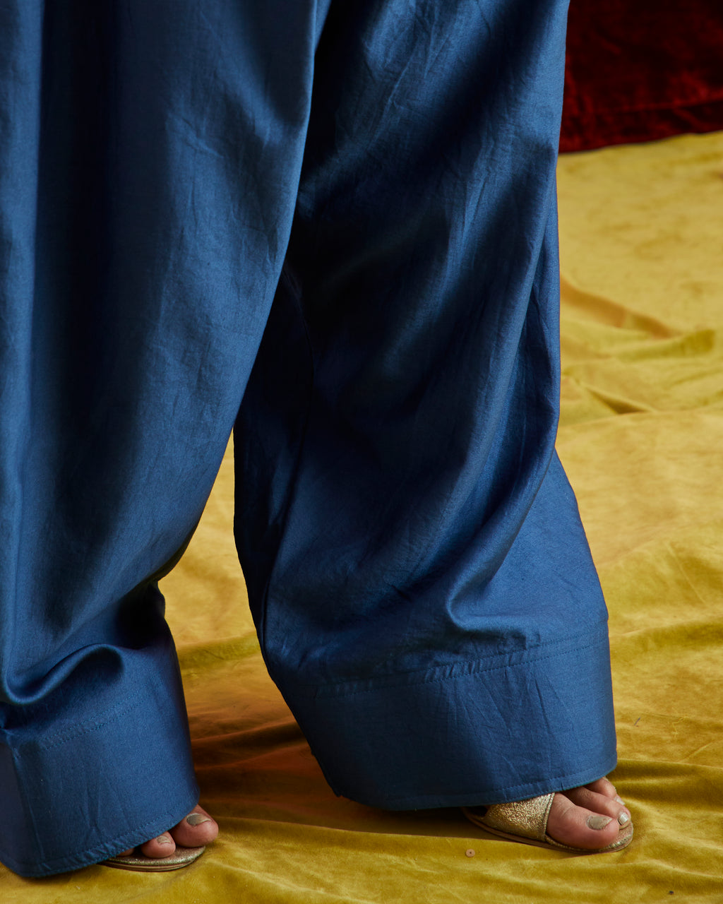 Blue Chanderi Farshi Salwar