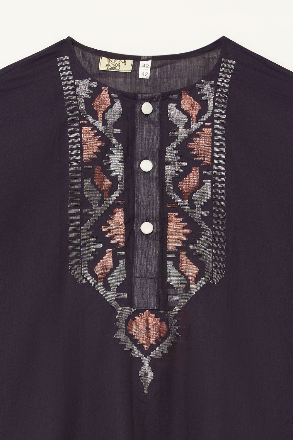 Jamdani Dark Purple Kurta