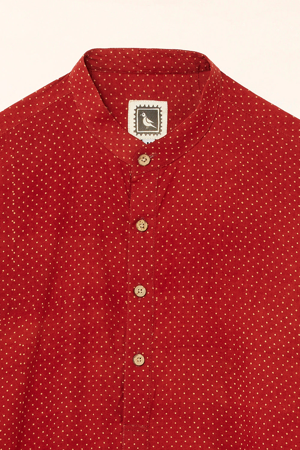 Nuqta Red Cotton Kurta