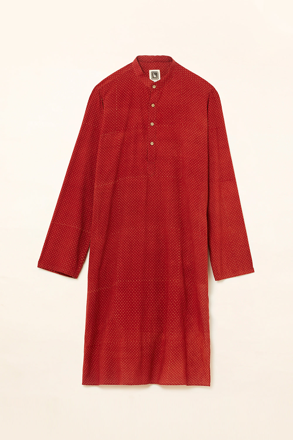 Nuqta Red Cotton Kurta