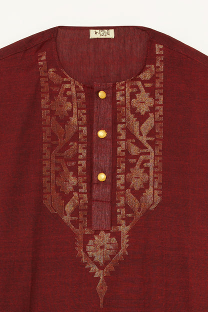 Jamdani Red Kurta