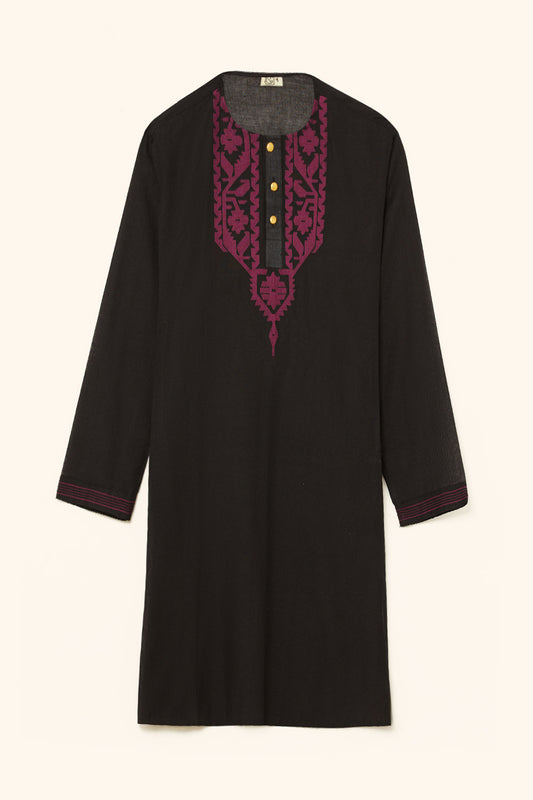 Jamdani Magenta Kurta