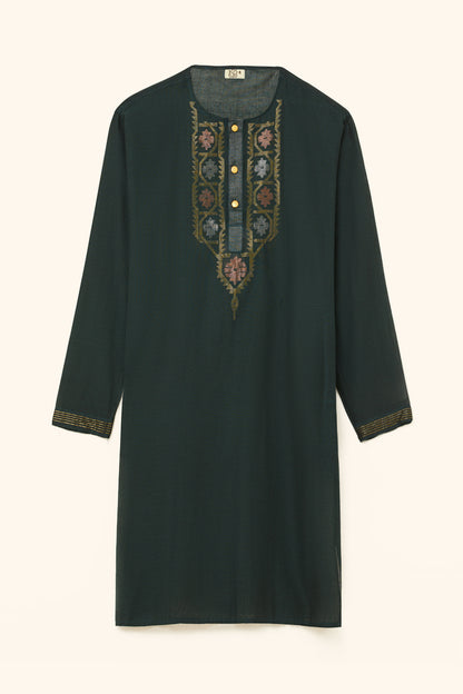 Jamdani Green Kurta