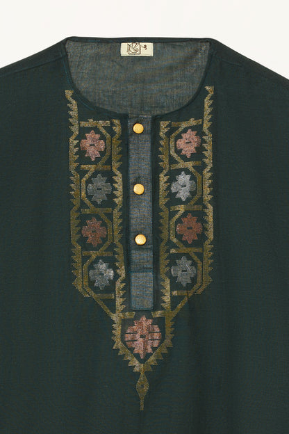 Jamdani Green Kurta