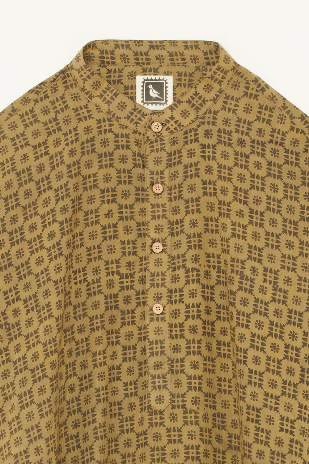 Rozan Olive Cotton Kurta