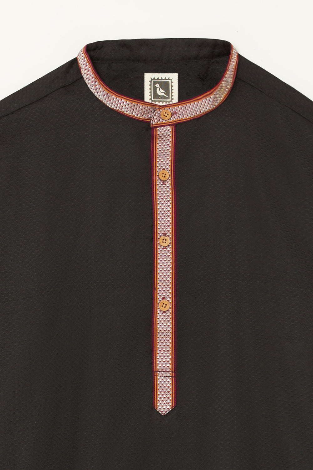 Black Karnataka Khun Weave Cotton Kurta