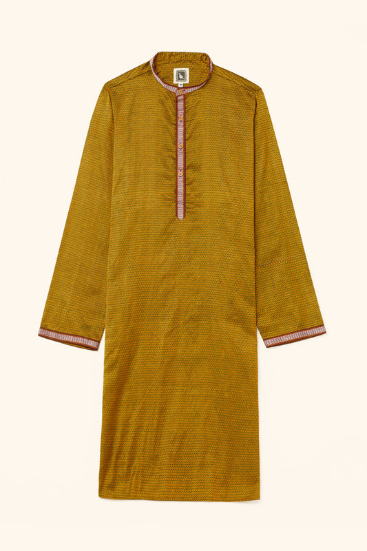 Mustard Karnataka Khun Weave Cotton Kurta