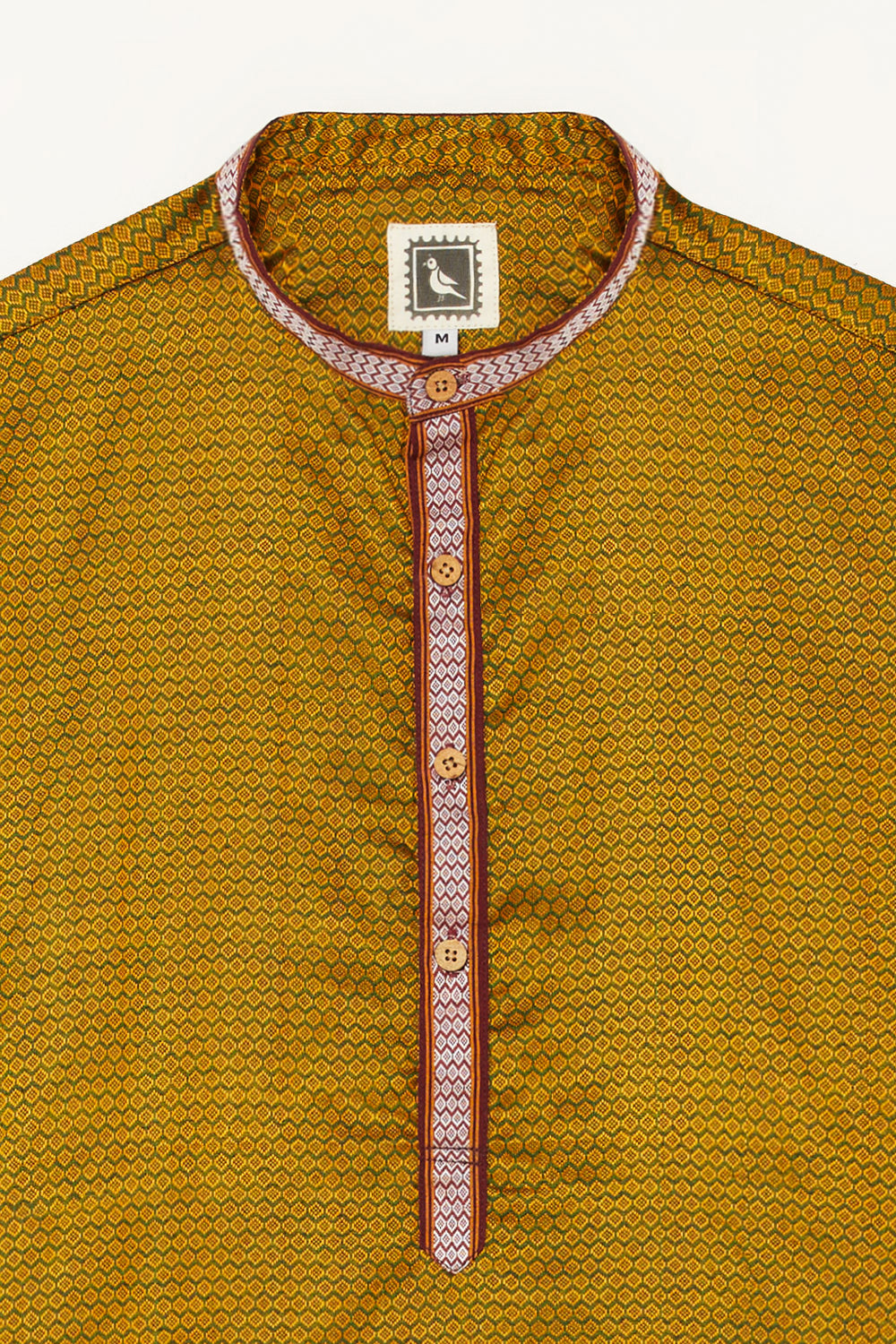 Mustard Karnataka Khun Weave Cotton Kurta