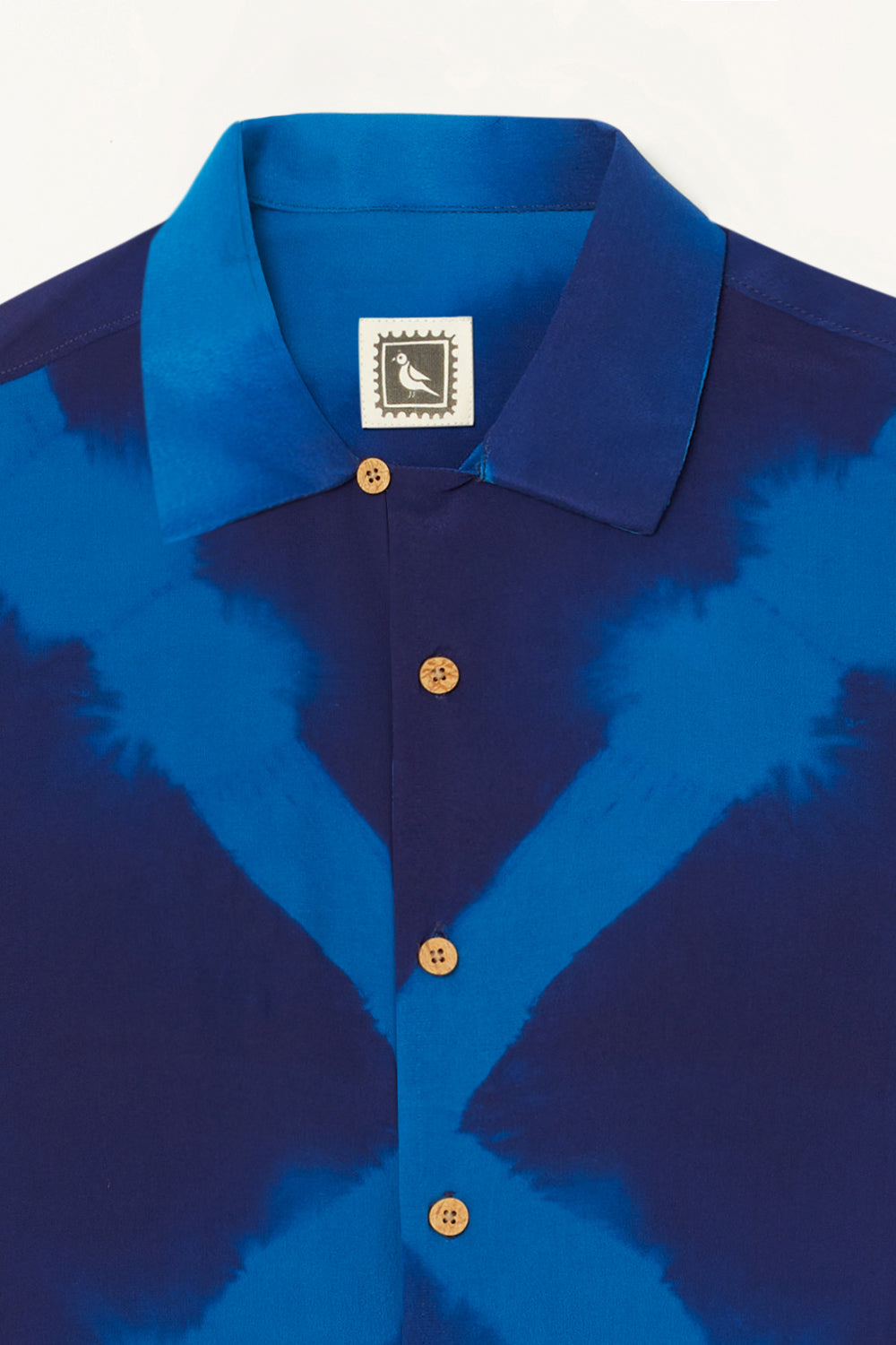 Rangrez Ink Blue Pure Crepe Tie-dye Shirt