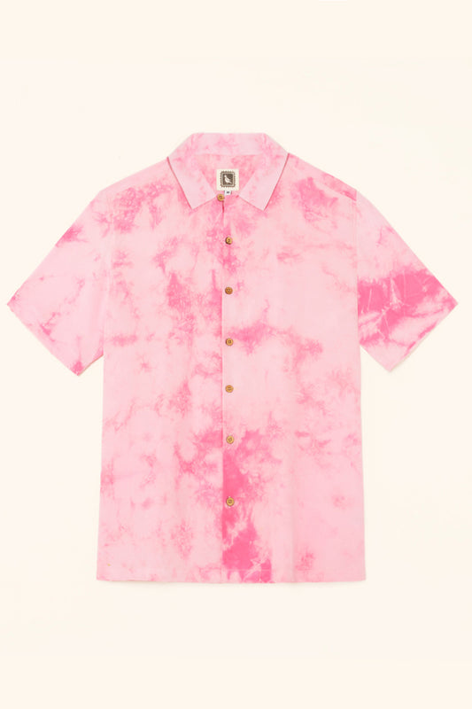 Pink Pure Crepe Tie-dye Shirt