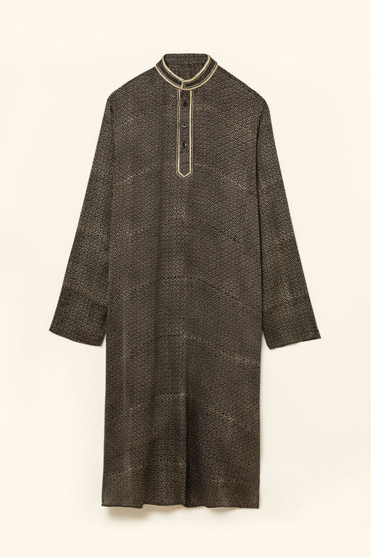 Embroidered Ajrakh Modal Kurta