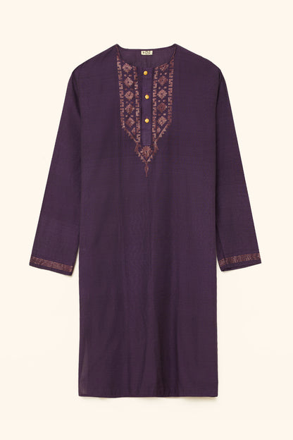 Jamdani Purple Kurta