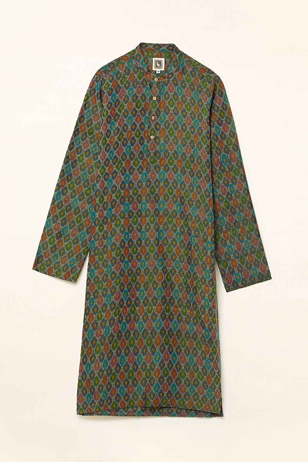 Raw Silk Pochampally Double Ikat Kurta