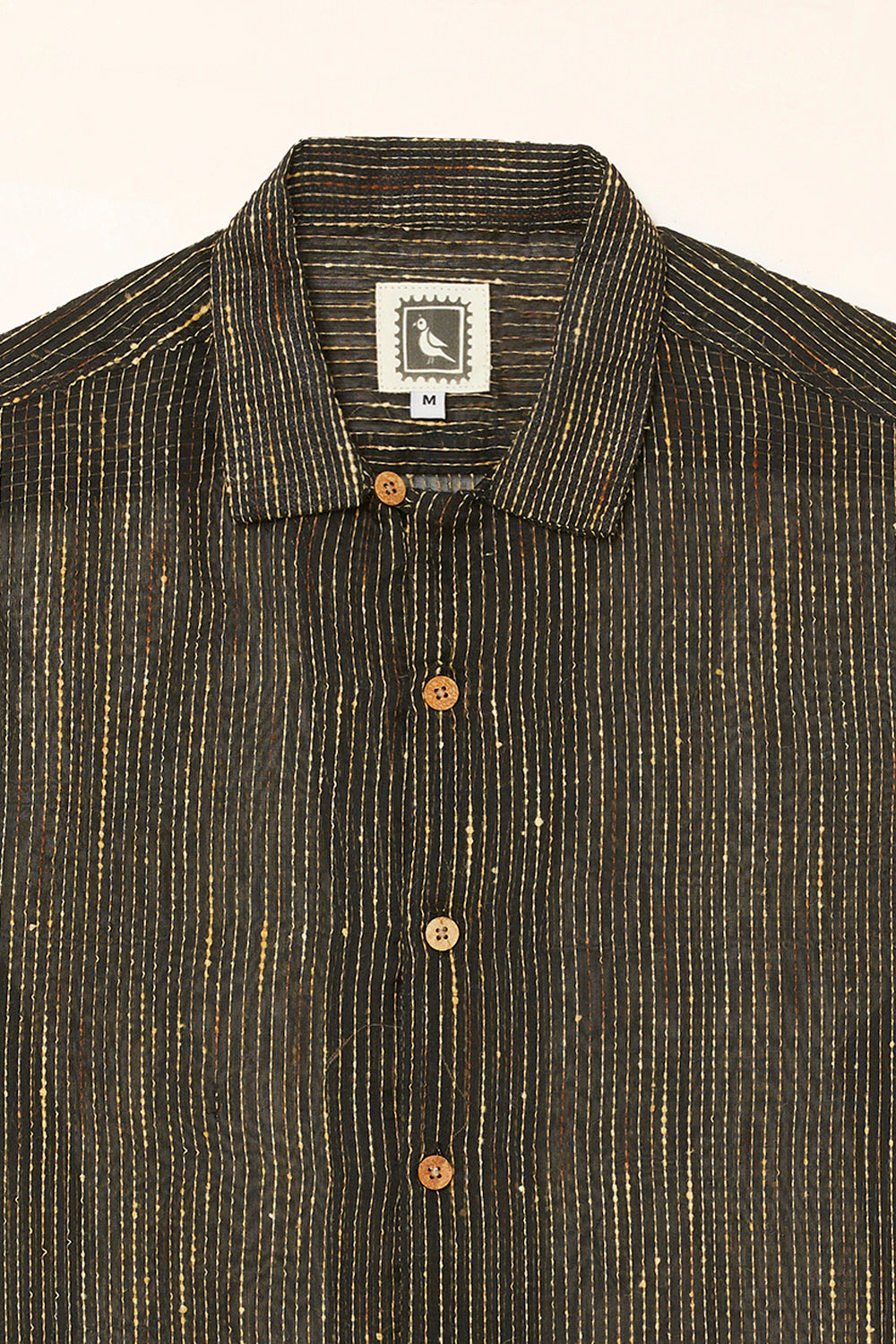 Black Kantha Matka Cotton Shirt