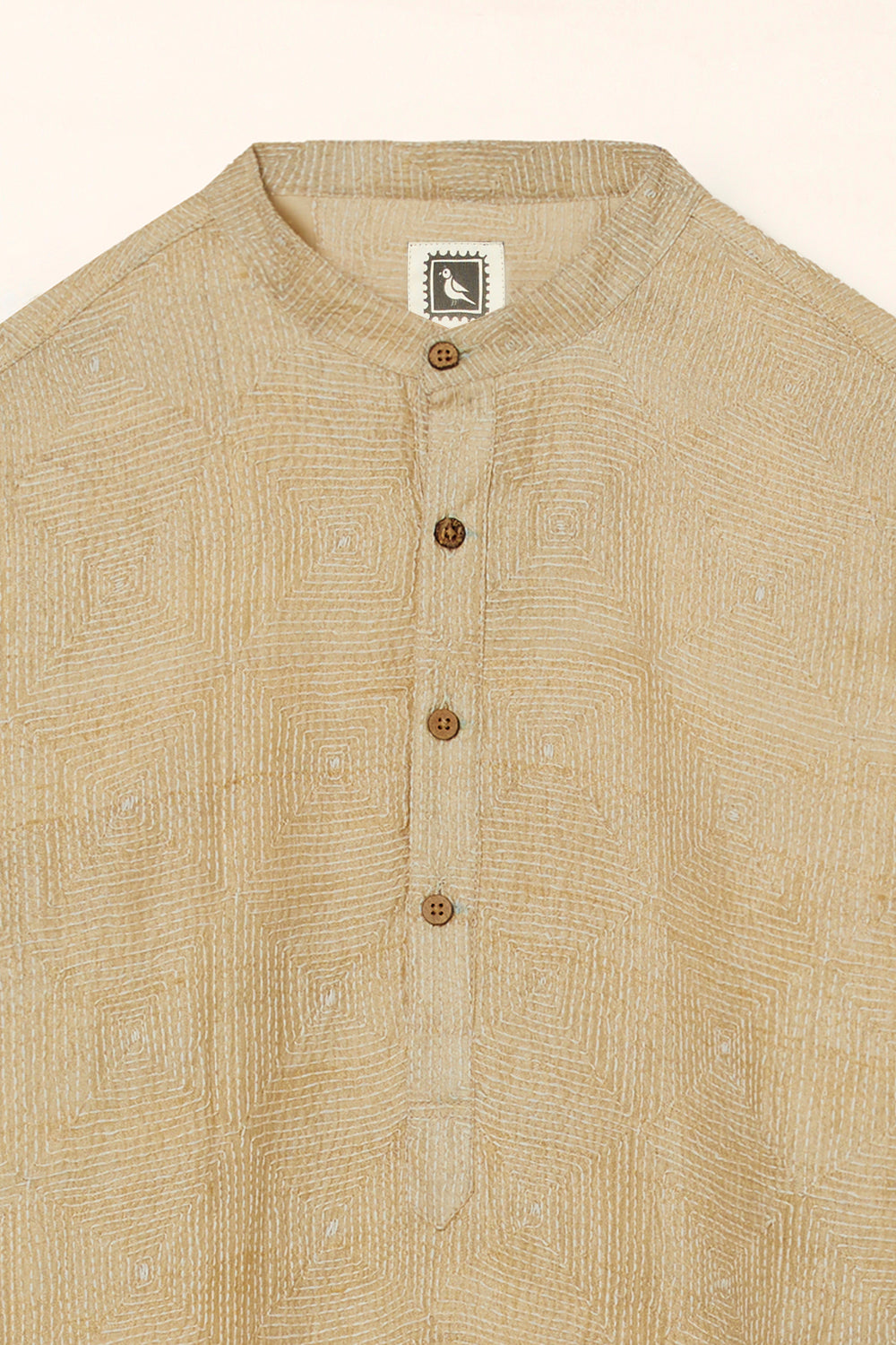 Bengal Kantha Work Pure Tussar Silk Kurta