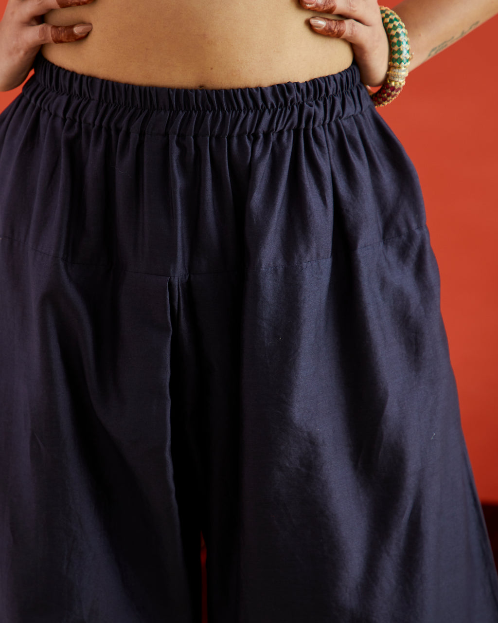 Midnight Blue Black Pure Chanderi Farshi Salwar