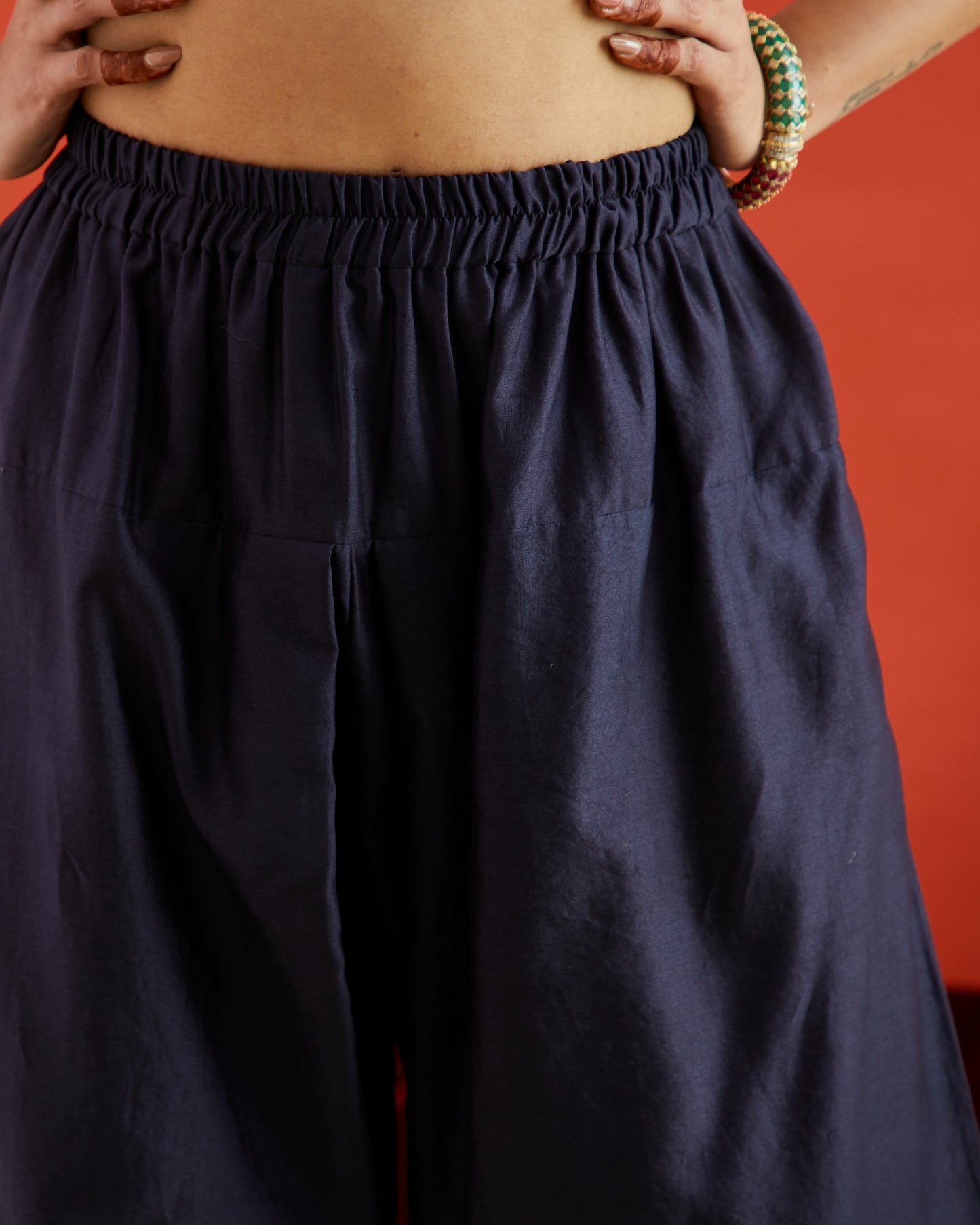 Midnight Blue Black Pure Chanderi Farshi Salwar