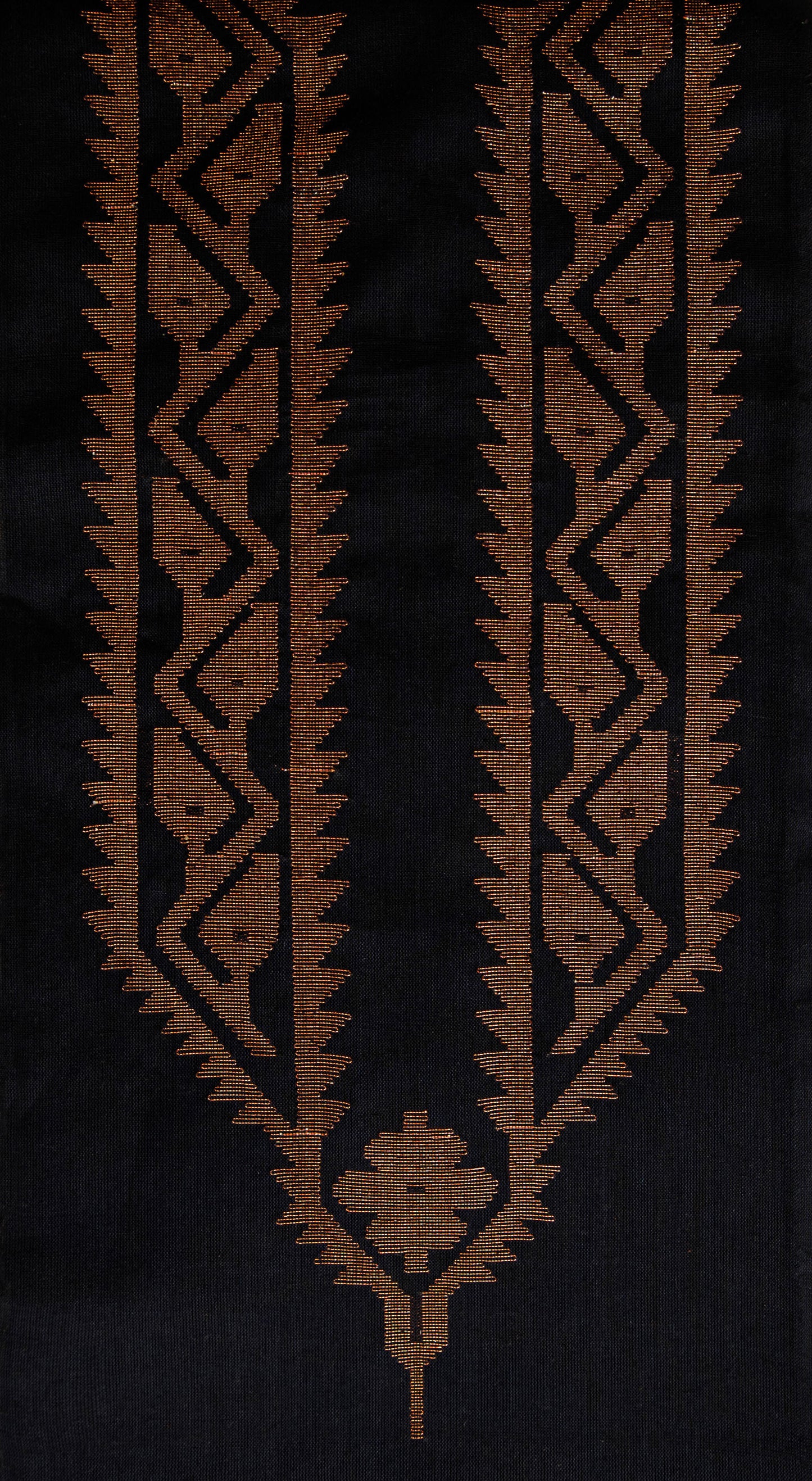 Black and Bronze Jamdani Unstitched Kurta