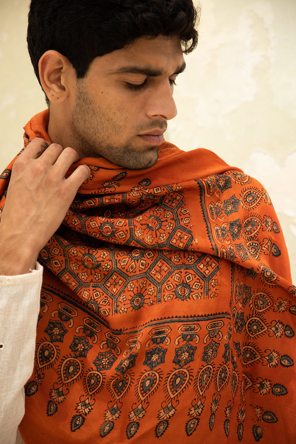 Ajrakh Silk Scarf
