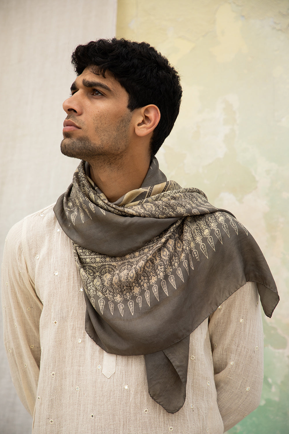 Ajrakh Silk Scarf