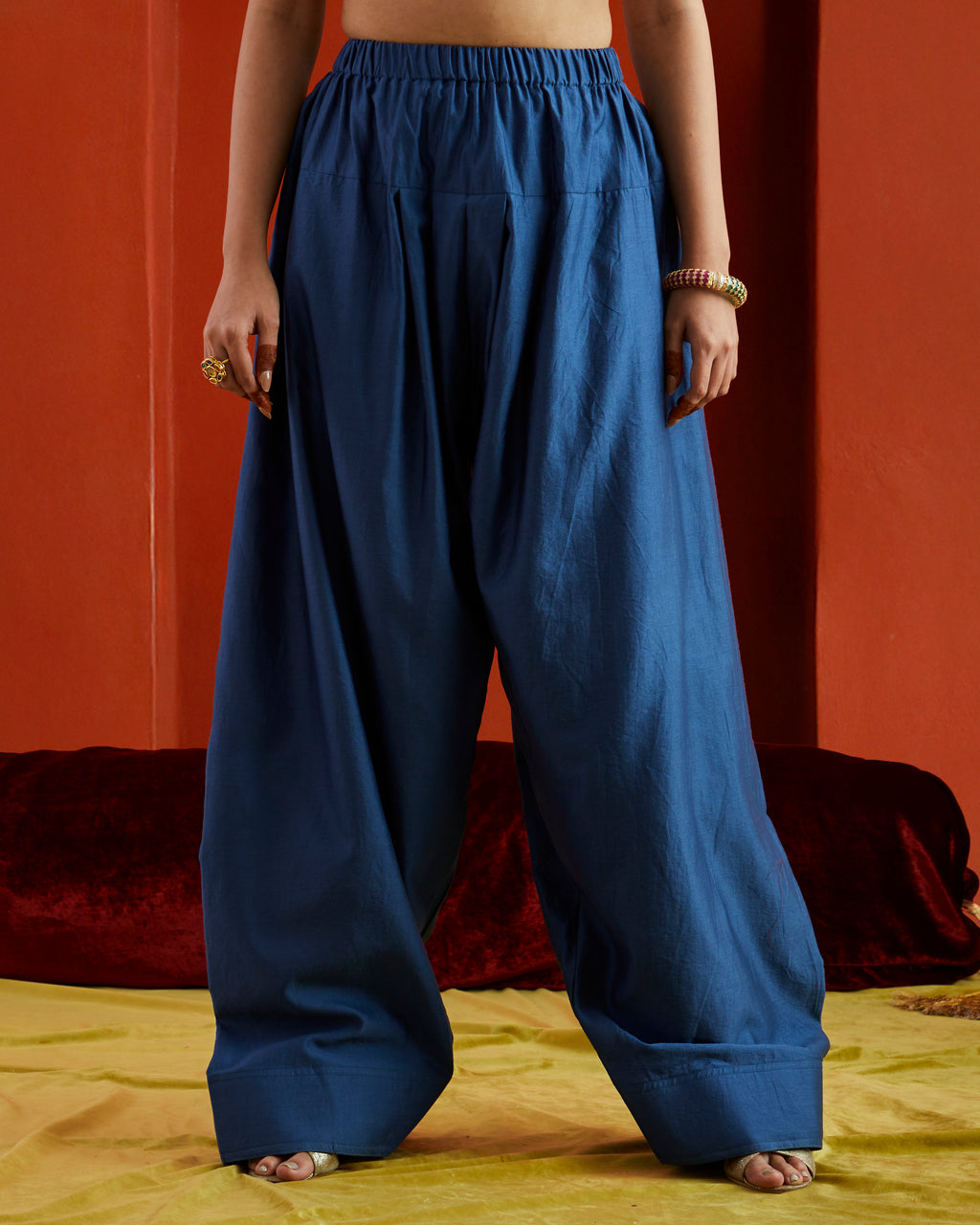 Blue Chanderi Farshi Salwar