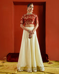 Pure Chanderi Lehenga Skirt With Gota Trio Border