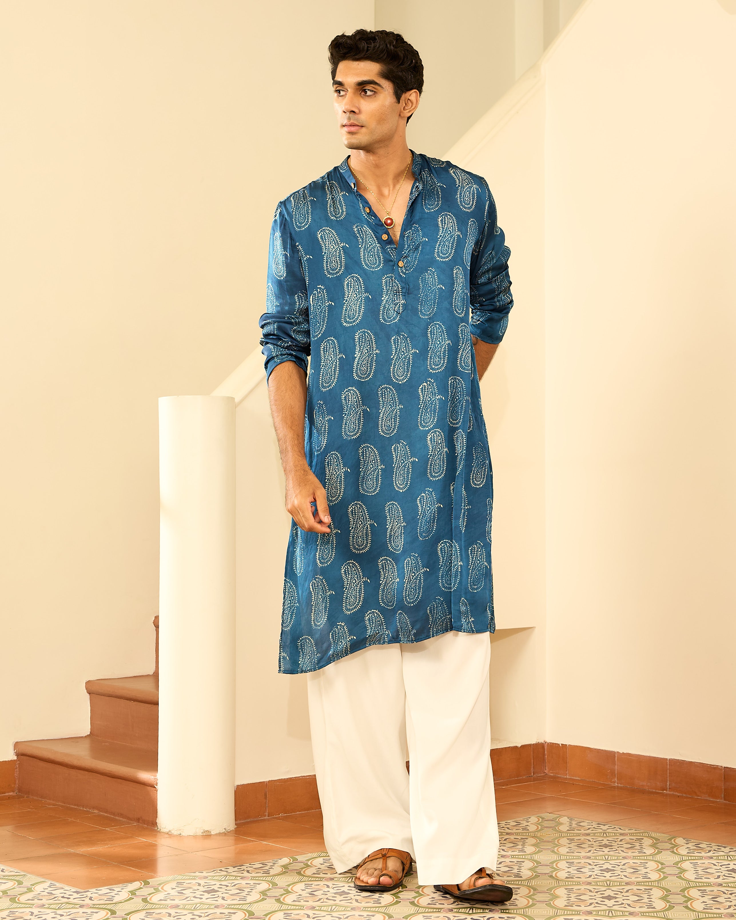 Kairi Ajrakh Kurta