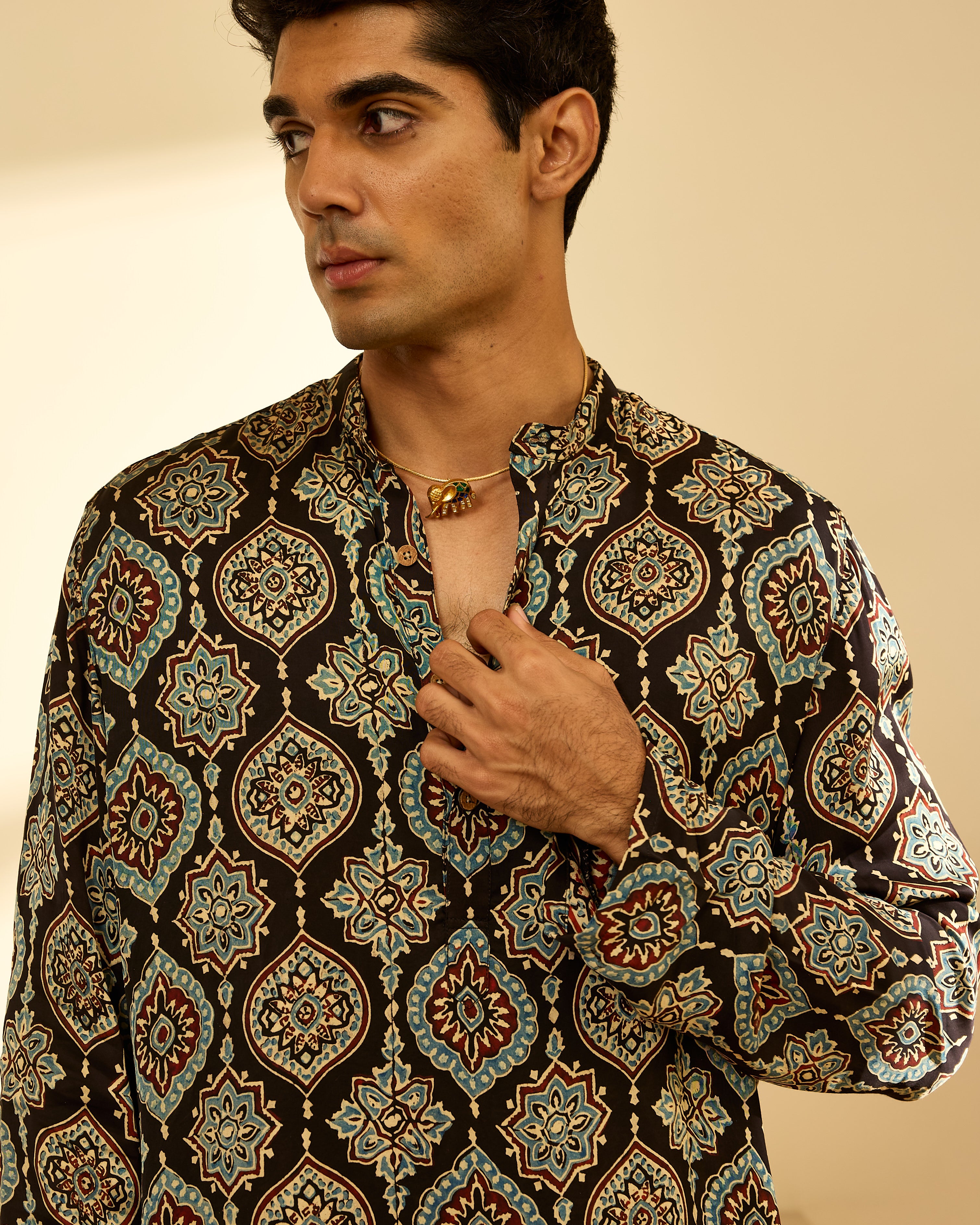 Minkudi Ajrakh Kurta