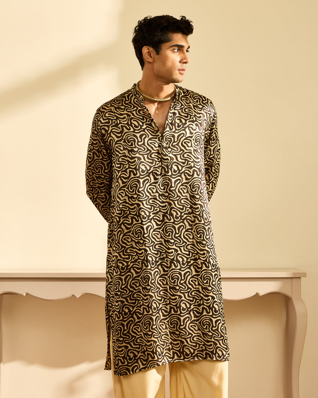 Kakkar Ajrakh Mashru Kurta