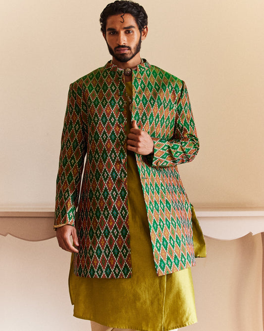 Barfi Green Achkan