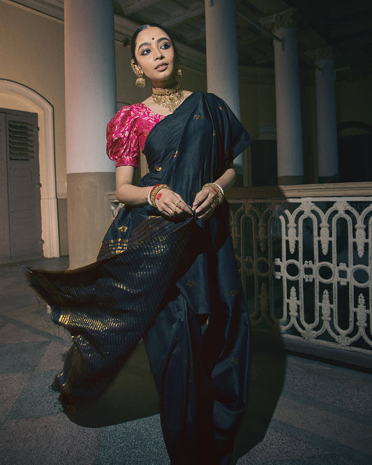 Mrinmoyee Black Saree