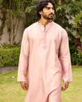 Rose Pink Pure Chanderi Men's Kurta