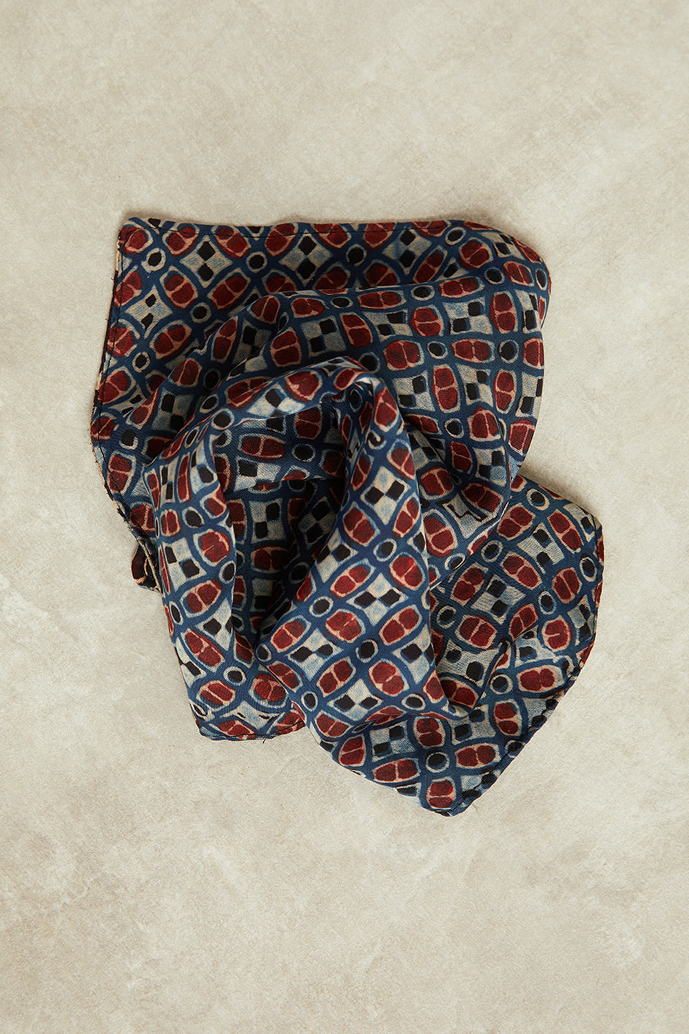 Jaal Ajrakh Dotarfa Pocket Square