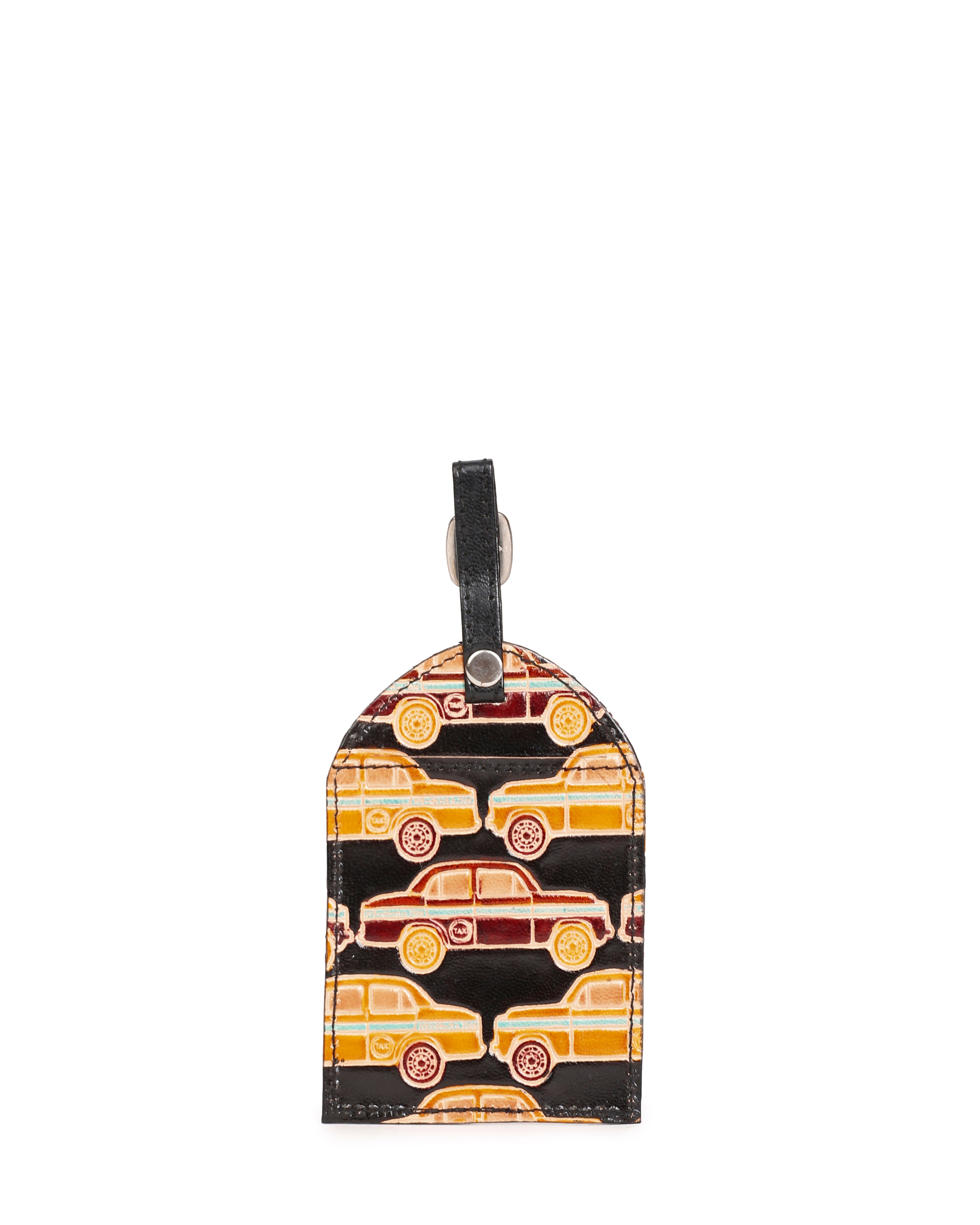 Taxi Luggage Tag Handcrafted Leather Shantiniketan