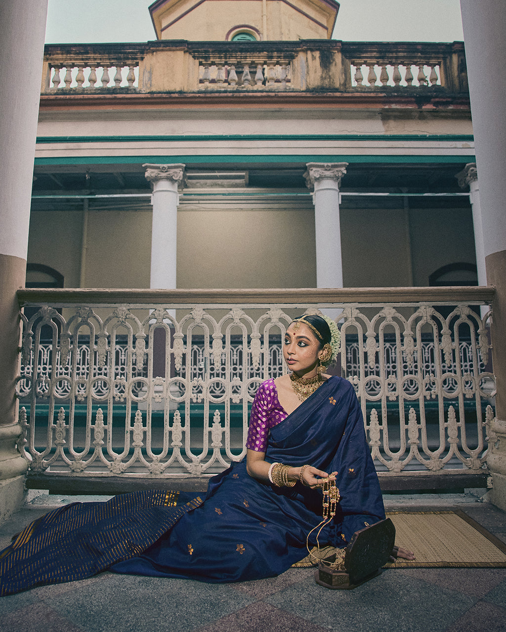 Mrinmoyee Navy Blue Saree