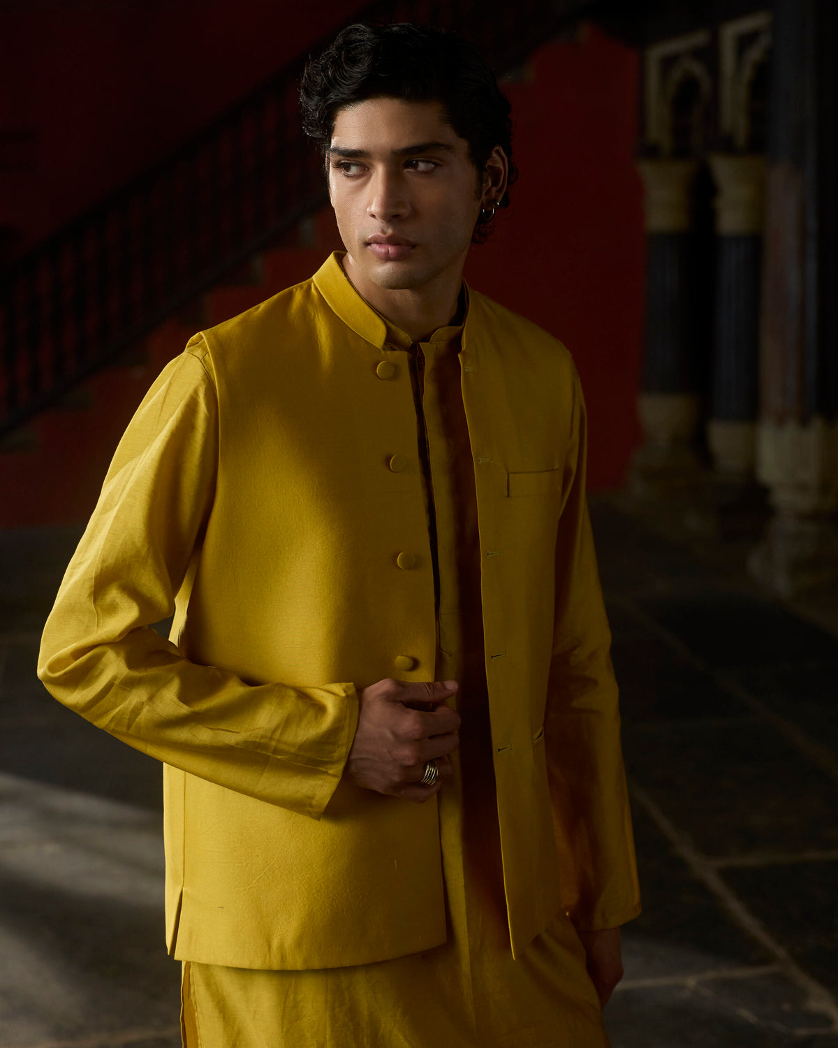 Yellow Pure Chanderi Bandi