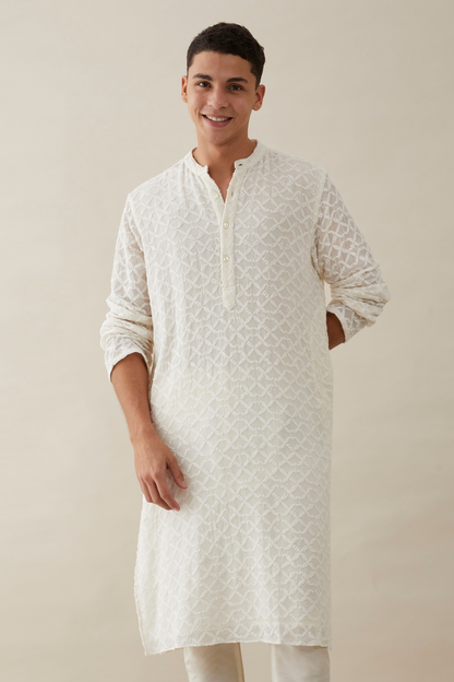 Crepe Chikankari Kurta