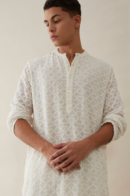 Crepe Chikankari Kurta