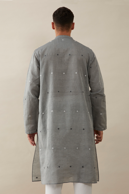 Jamdani Grey Kurta