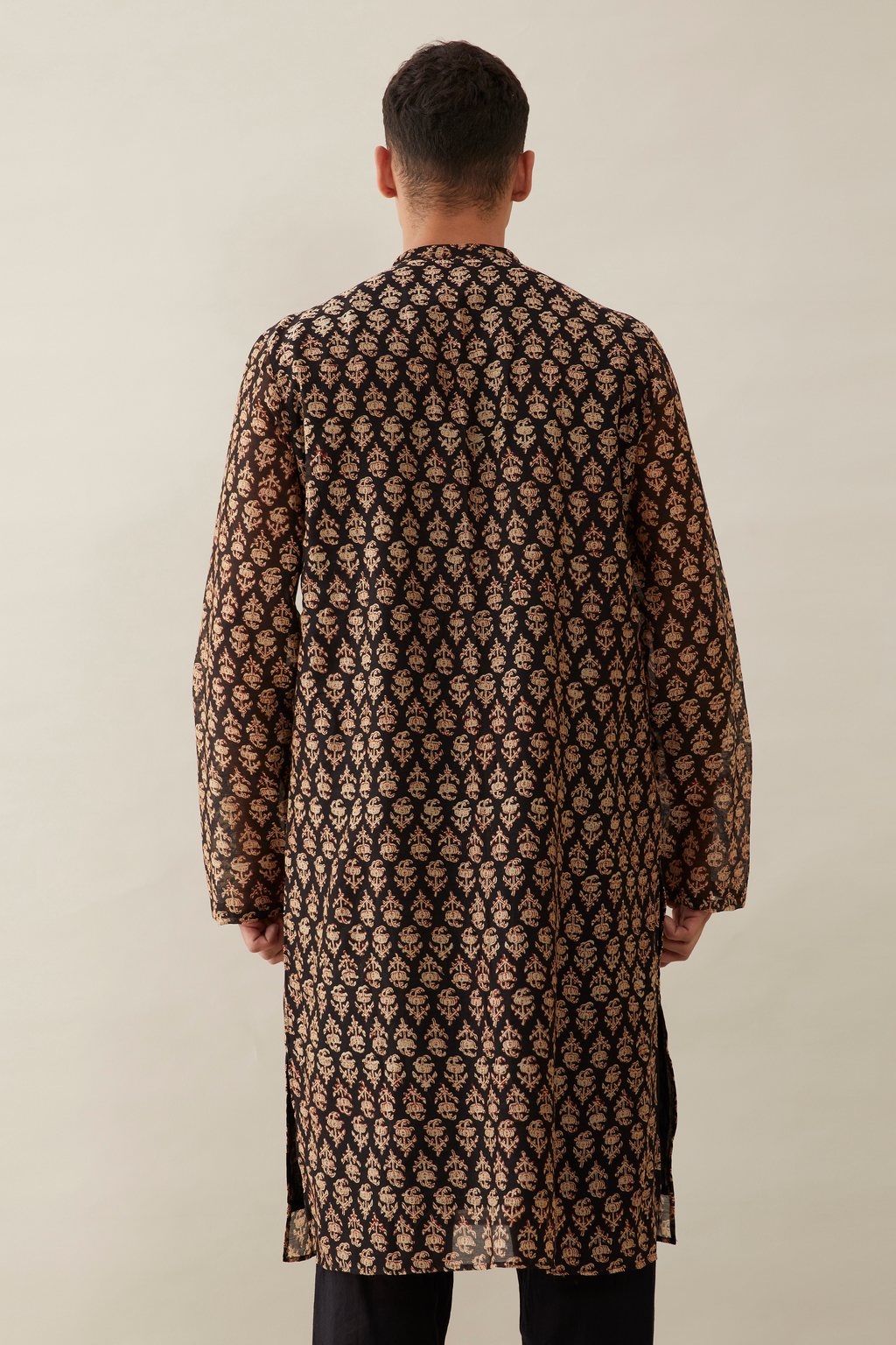 Block-Printed Pure Chanderi Kurta