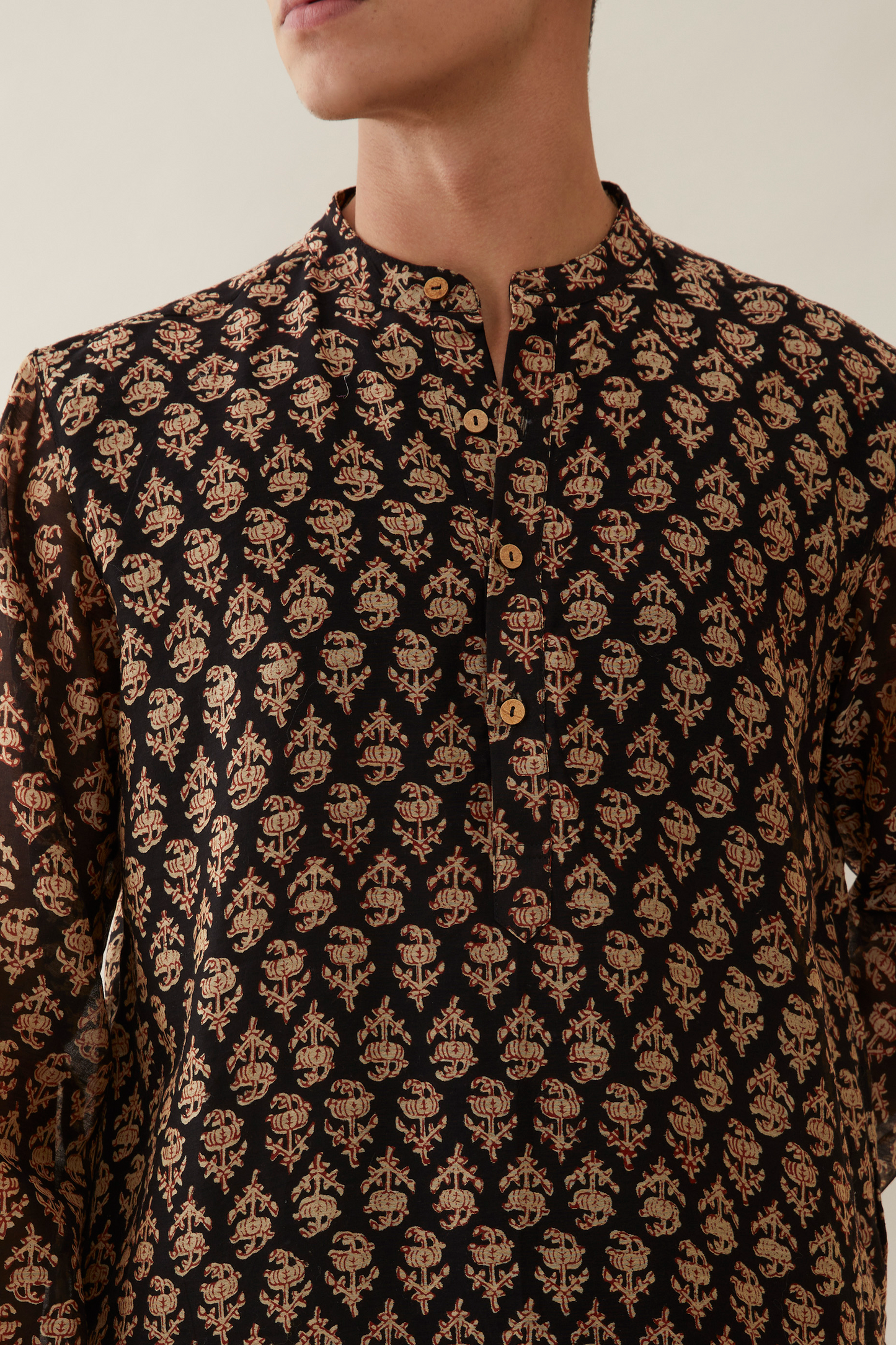 Block-Printed Pure Chanderi Kurta