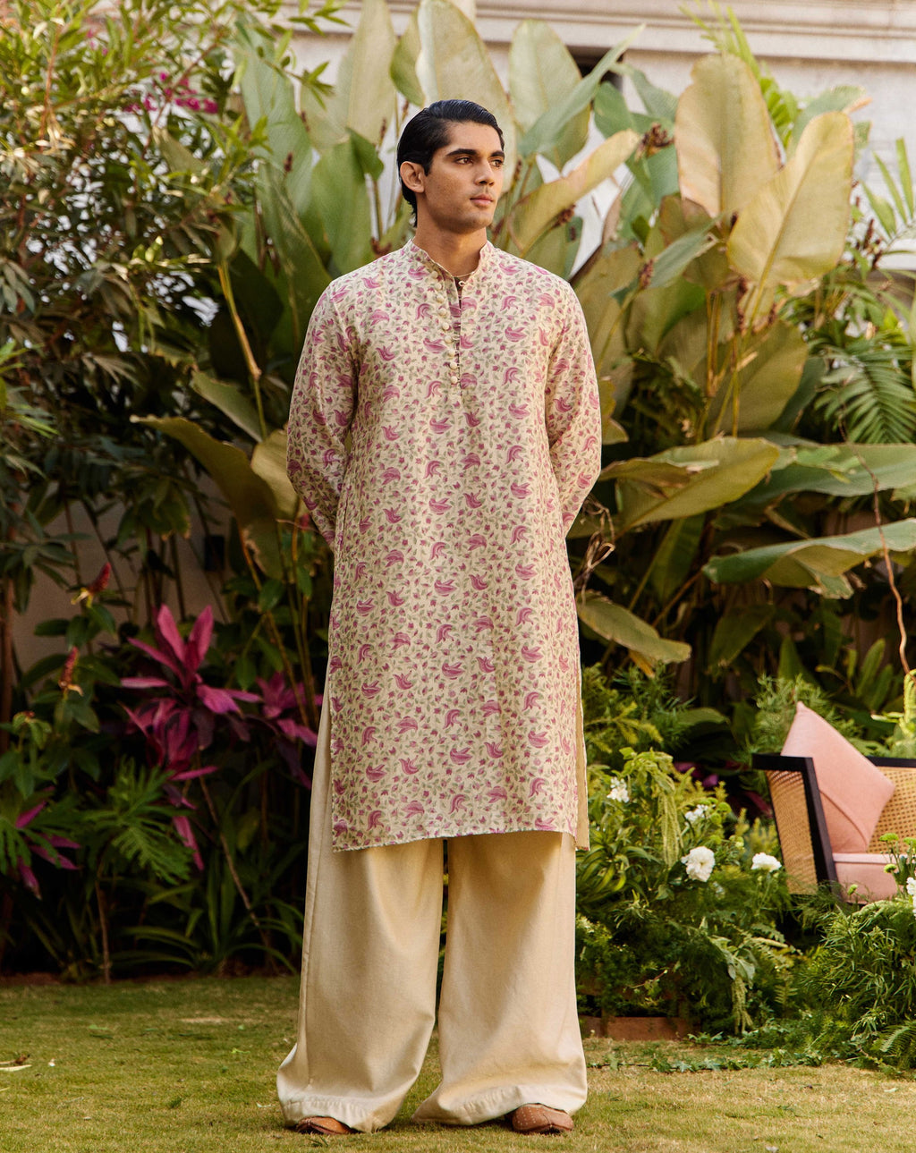 Tesu Jaal Off White kurta