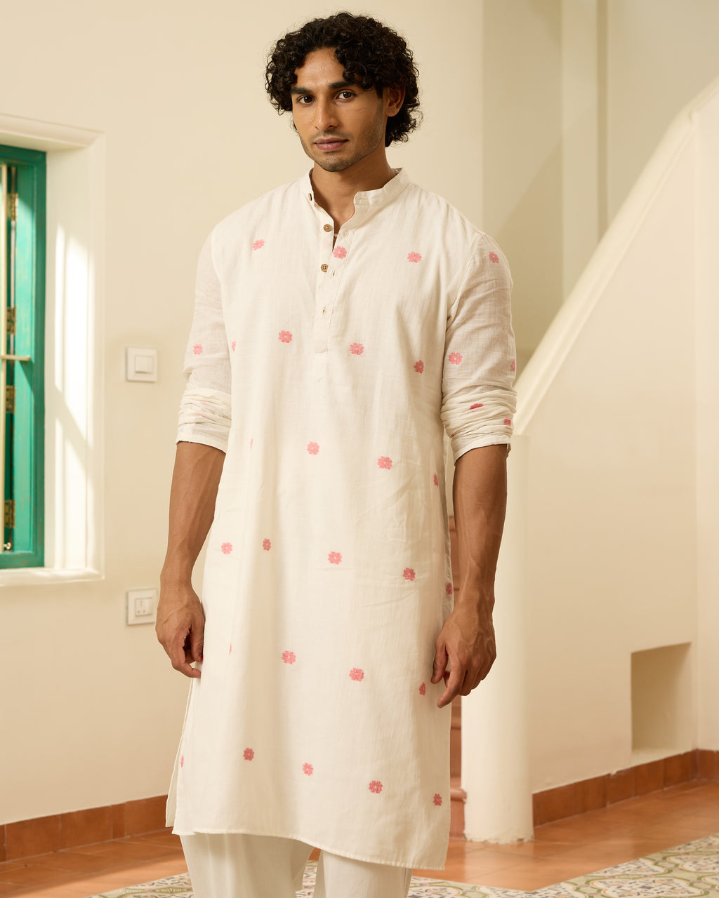 Laal Phul Jamdani Kurta