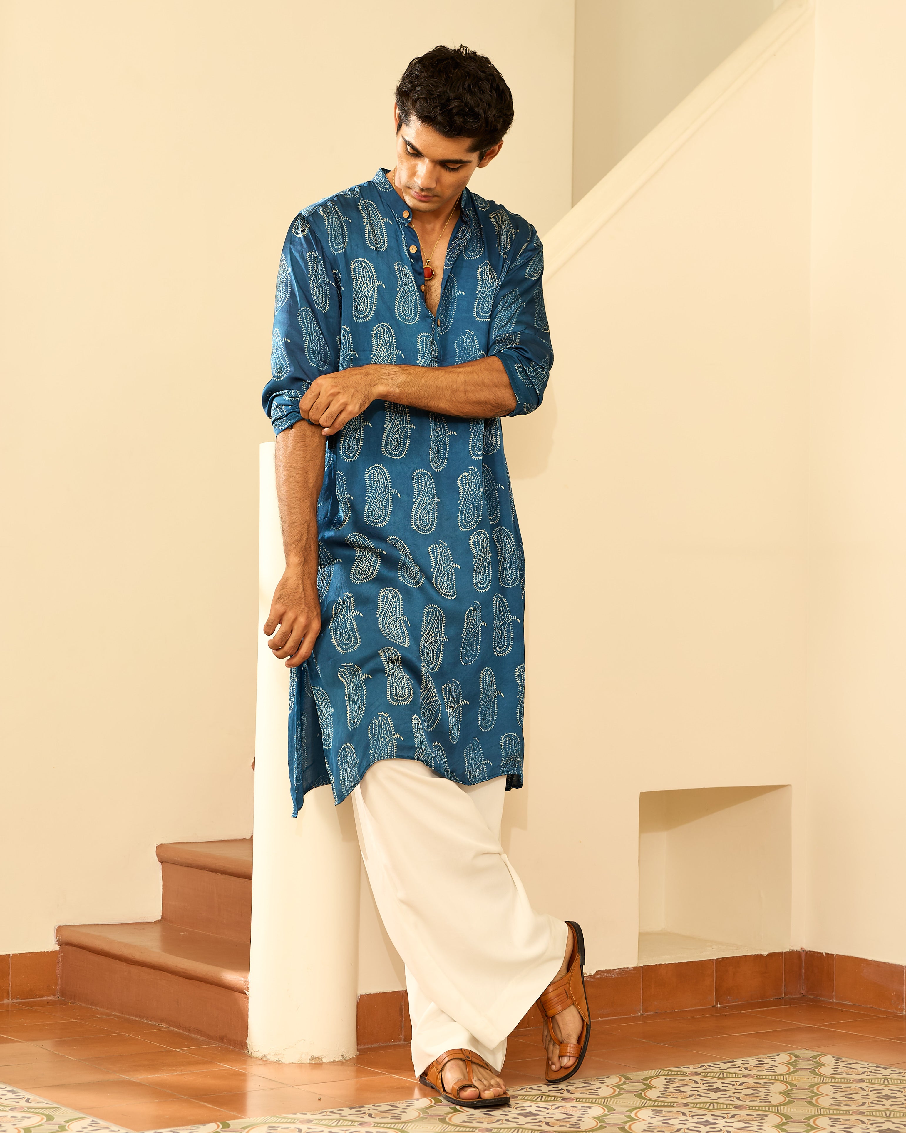 Kairi Ajrakh Kurta