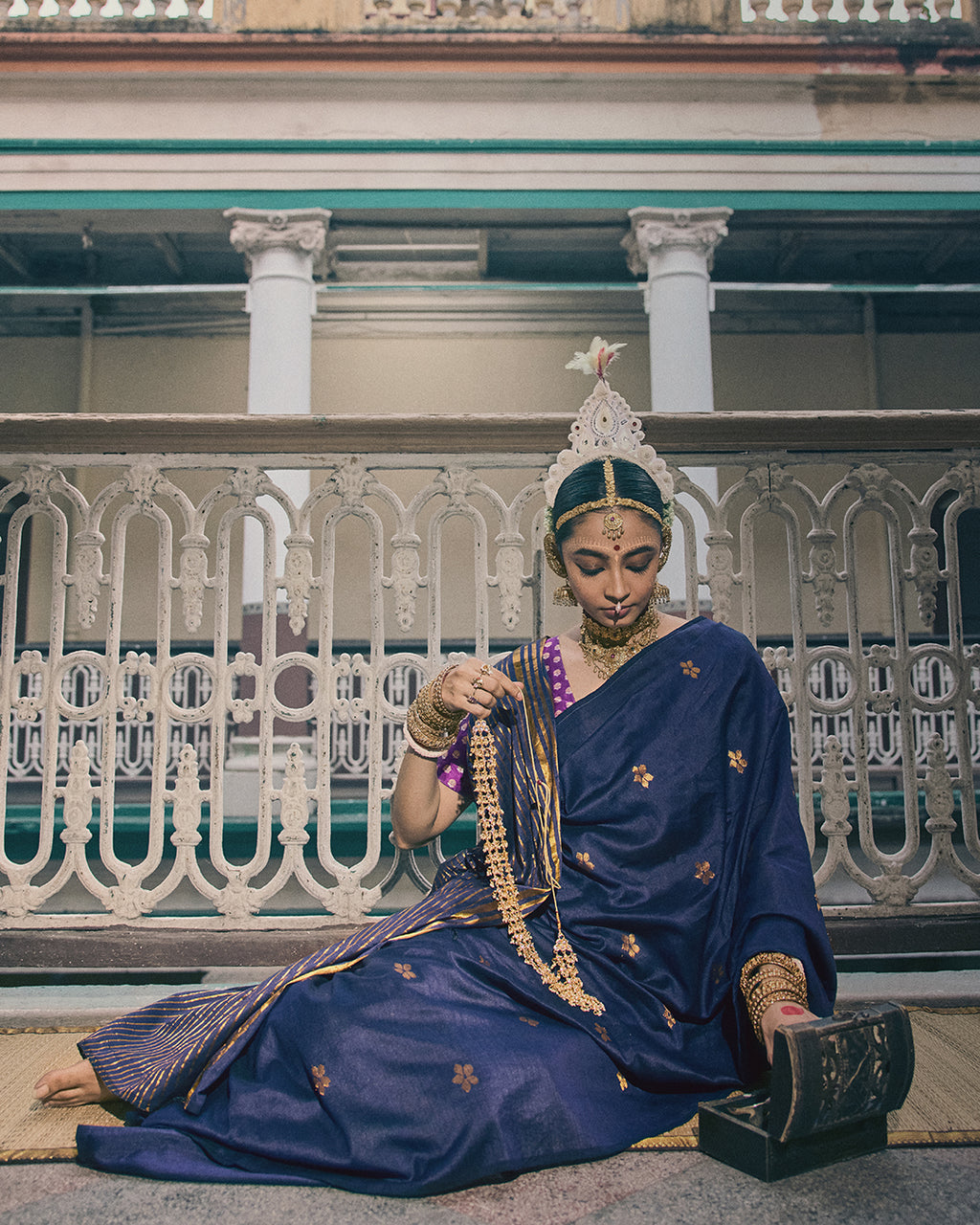 Mrinmoyee Navy Blue Saree