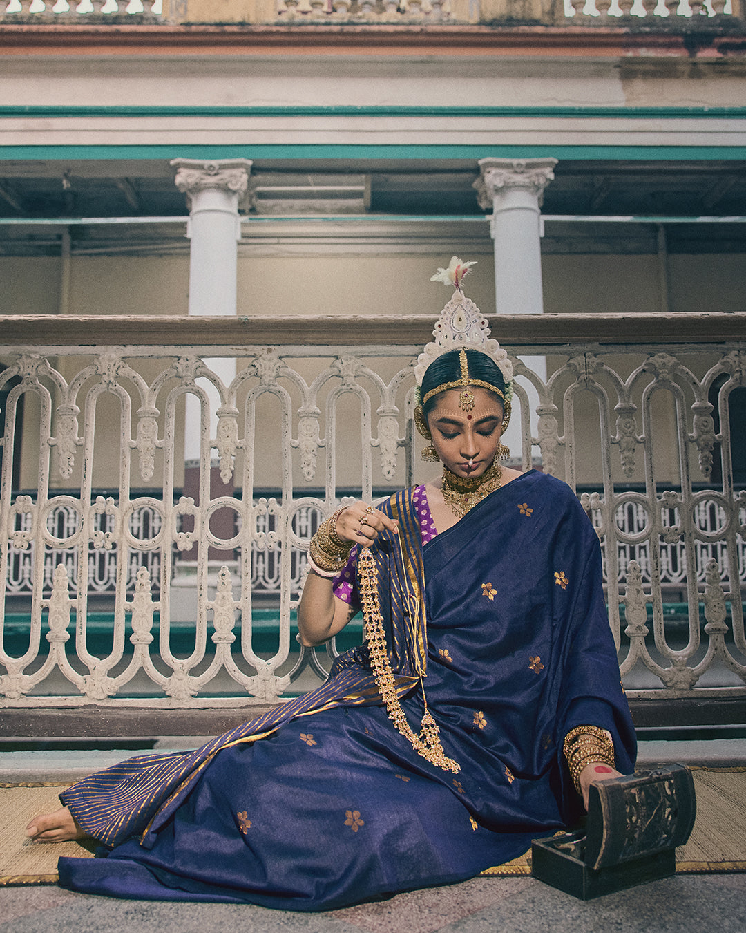 Mrinmoyee Navy Blue Saree