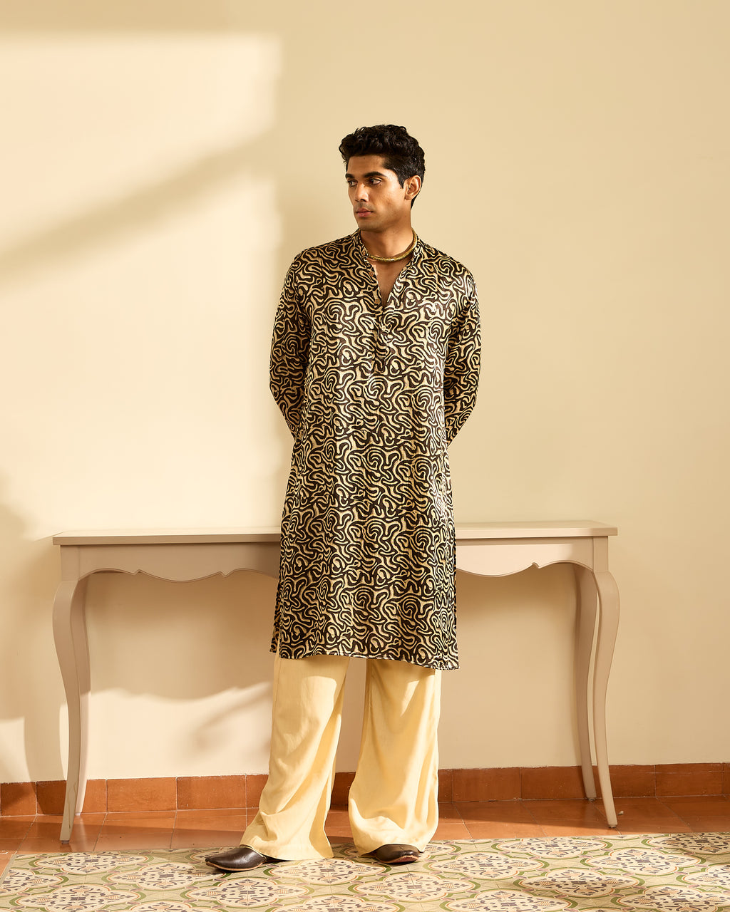 Kakkar Ajrakh Mashru Kurta