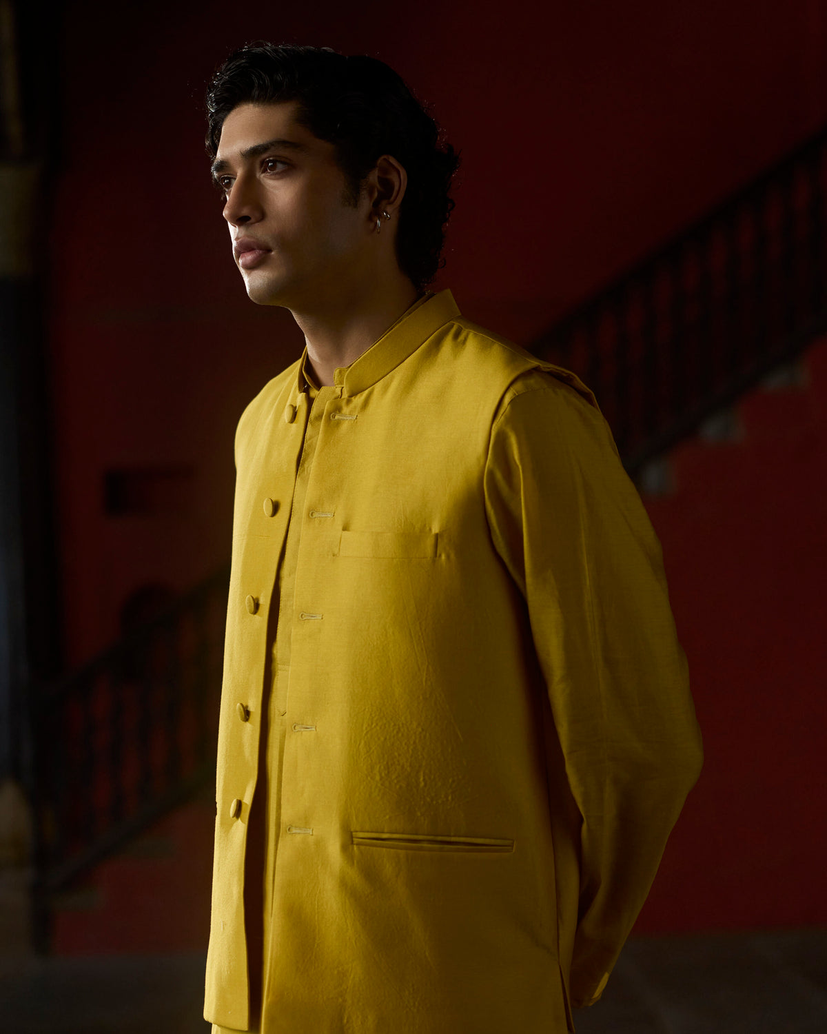 Yellow Pure Chanderi Bandi